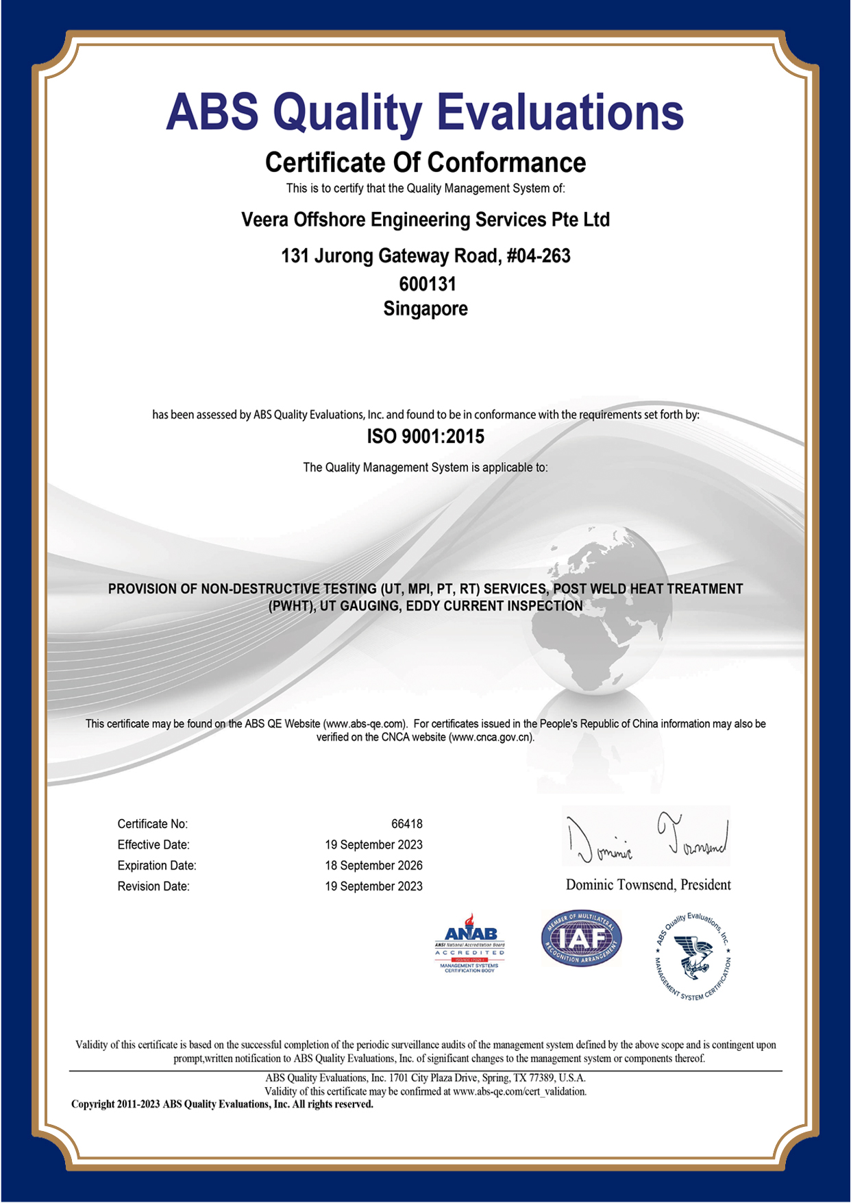 Certificates